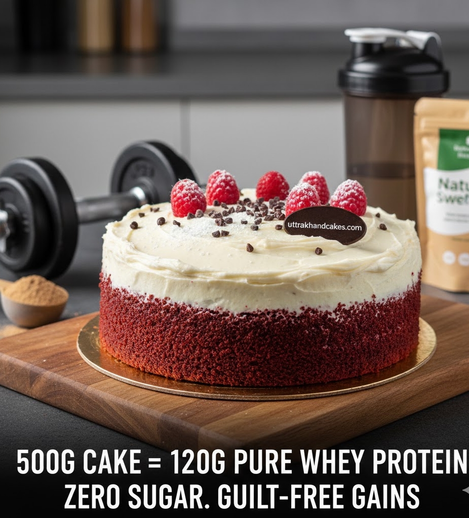 High Protein Cake (120g Protein) | Zero Sugar Gym Cake | Uttrakhand Cakes